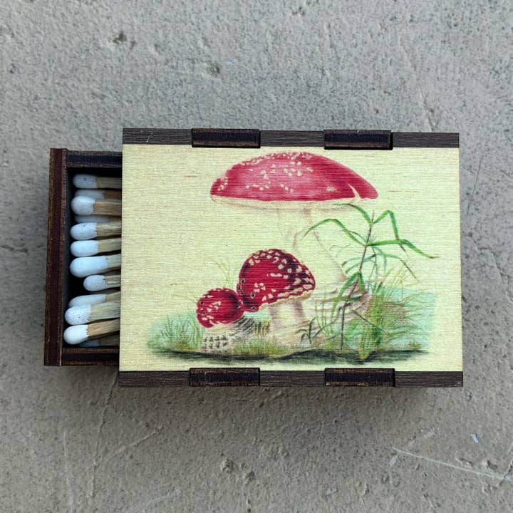 Matches • Mushroom Toadstool Wooden Matchbox for wholesale by Most Amazing
