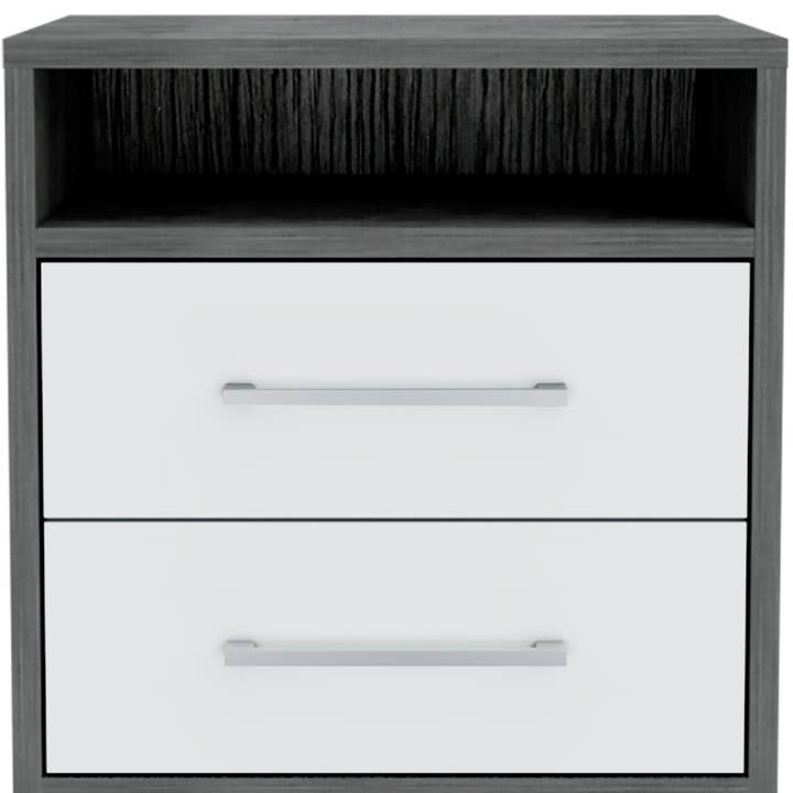 Sophisticated and Stylish Smokey Oak and White Nightstand for wholesale by HomeRoots