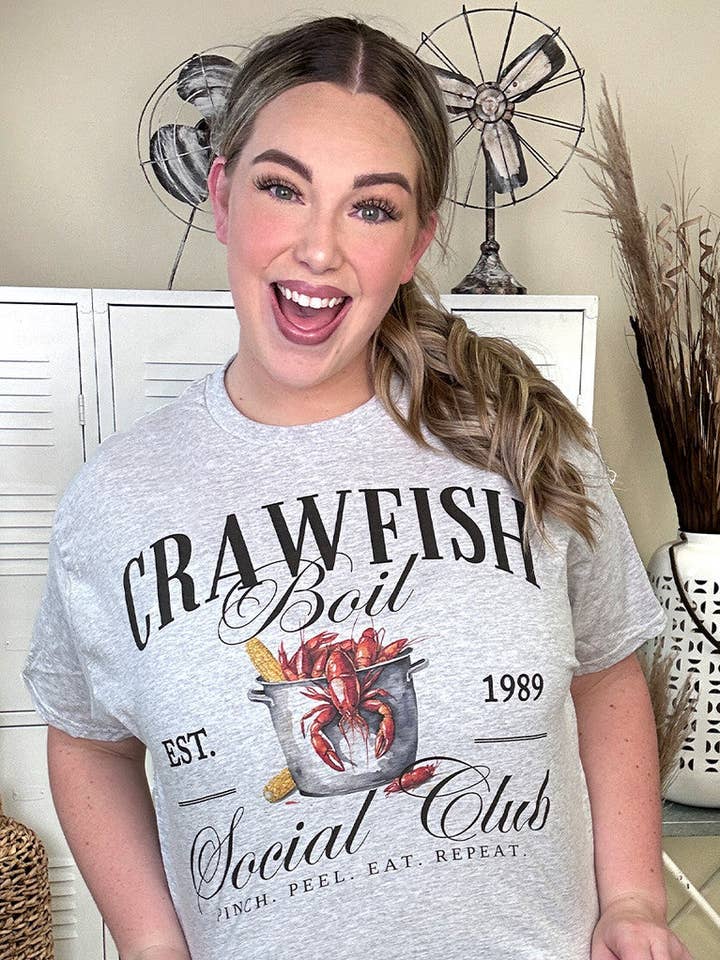 Crawfish Boil Social Club Graphic T-Shirt for wholesale by Sugar Stitch
