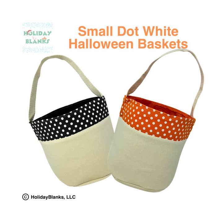 Halloween Small dot design basket embroidery blanks for wholesale by Holiday Blanks