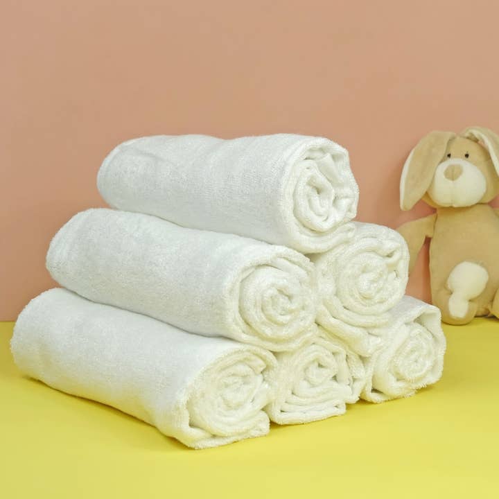 Bright Bots - MerryGoRoundUK Ltd – wholesale Nappy (cloth) – Baby – Bright Bots 6pk 100% Bamboo Diaper Terry Squares 50cm