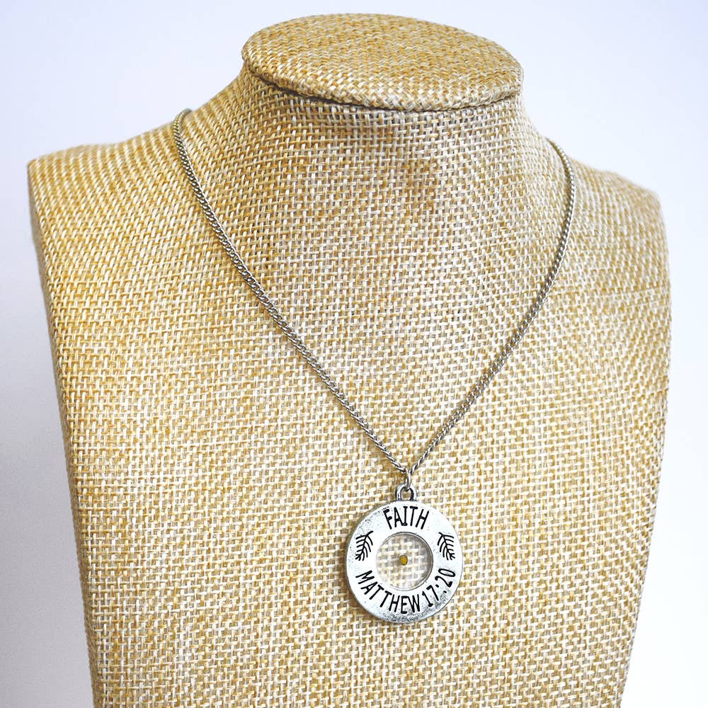 Lifebeats Gifts – Colar pingente/pendente por atacado – Colar Semente de Mostarda - Gravado “Fé Mateus 17:20”3