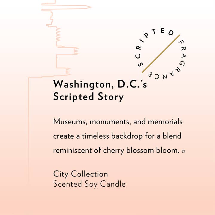 Scripted Fragrance - Wholesale Jar/Filled Candle - Washington D.C. City Soy Candle in Drinking Glass Two-In-One5
