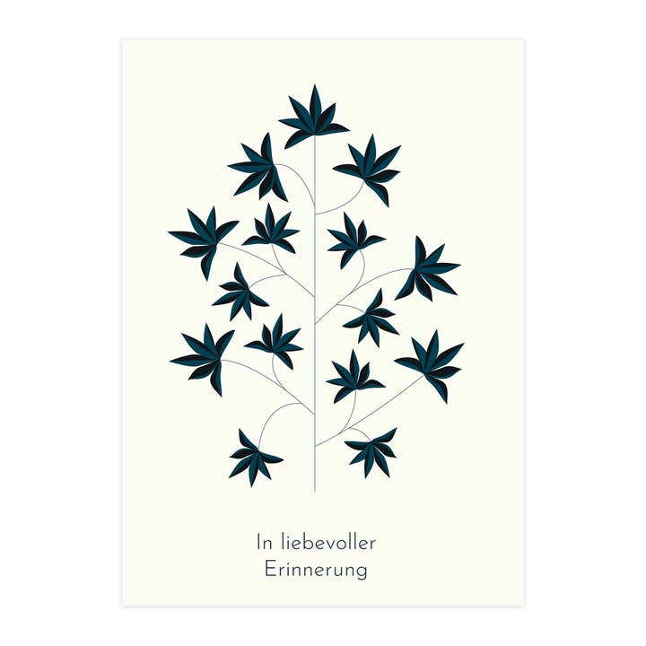 Cartão dobrável "Em carinhosa memória" por atacado de paruspaper. nutzfeine papeterie