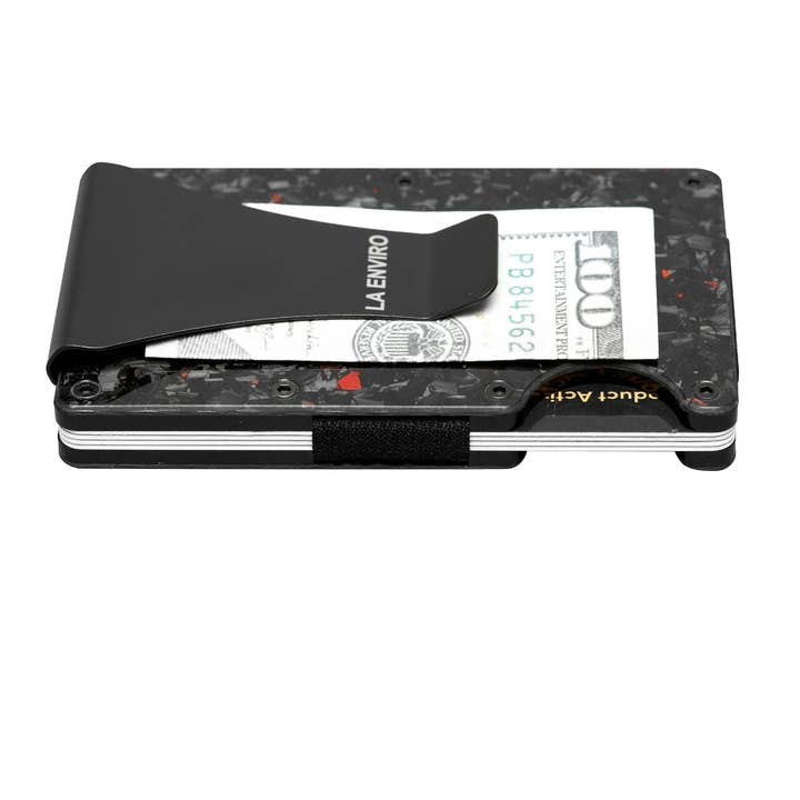 LA ENVIRO – Carteira - Unissexo por atacado – CARTEIRA DE CARBONO FORJADO LORNE I VERMELHO BRILHO3