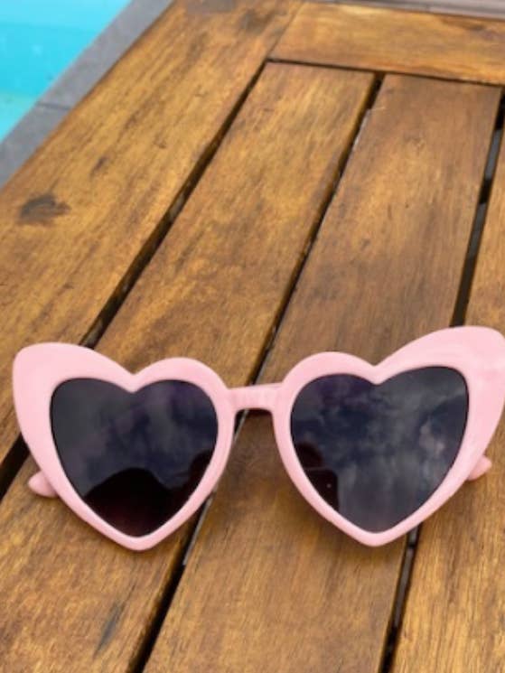 PALE PINK HEART SUNGLASSES for wholesale by Les Vilaines Filles