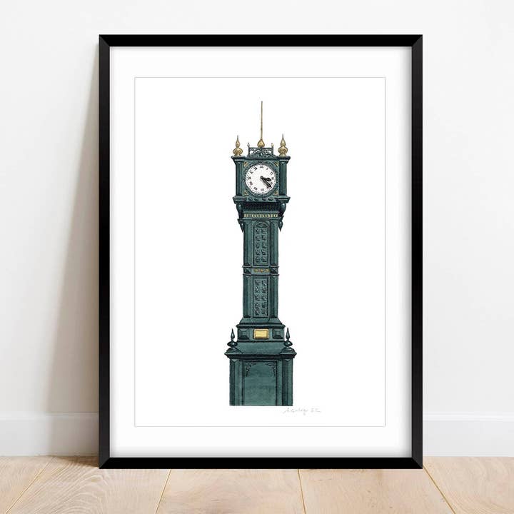 Herne Hill - Brockwell Park Clock - Giclée Print (unframed) for wholesale by Ana Gallego Illustrations