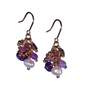 Oorbellen met meerdere kralen, goudkleurig voor wholesale door Byzantium Collection Ltd