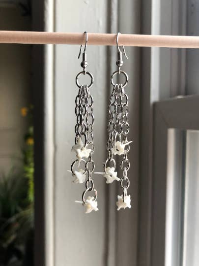 Chain Vertebrae Earrings oddities taxidermy for wholesale by Osteal Blossoms
