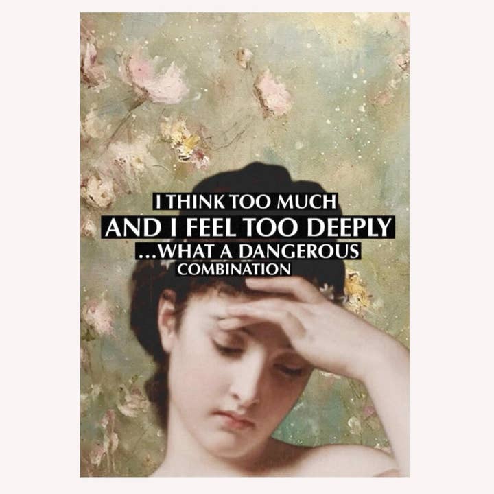 HERZallerliebste…von anderer ART - Wholesale Postcard - Postcard Statement “Think Too Much", A6