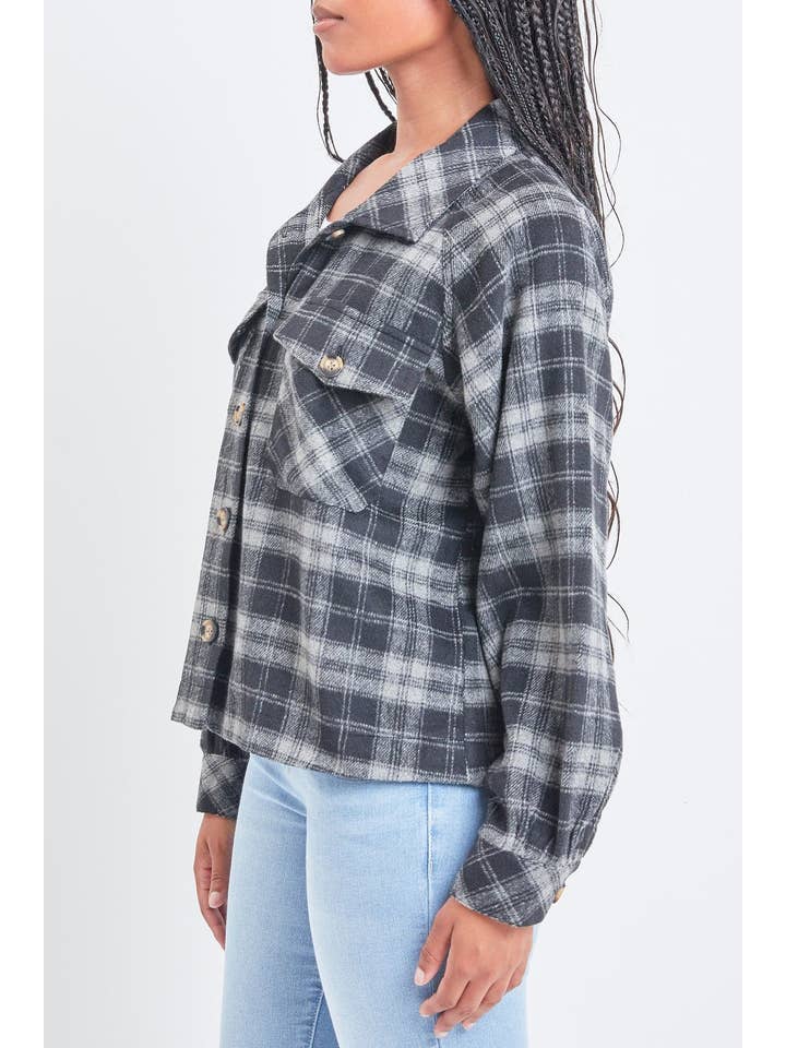 YMI - Wholesale Shirt Jacket/Shacket - Women's - Women's Cropped Boxy Fit Shacket-J1092PSH10