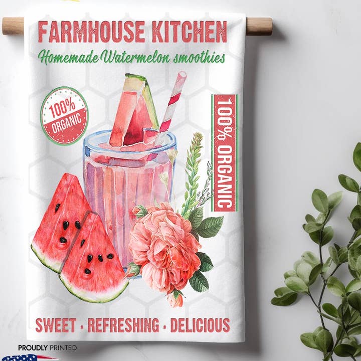 Farmhouse Kitchen Watermelon Smoothie Keukenhanddoek voor wholesale door ADDLE iNK