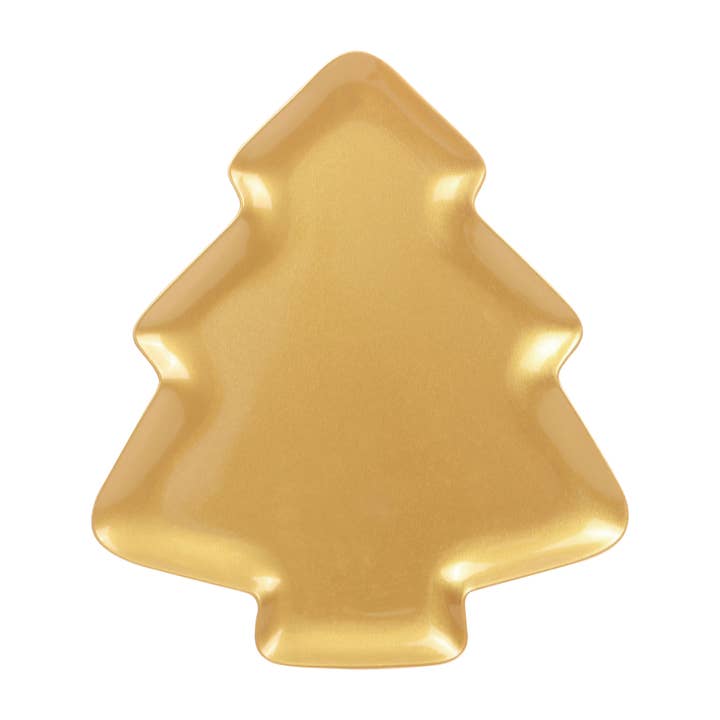 Plat en mélamine en forme de sapin de Noël doré royal 16" pour la vente par Supreme Housewares