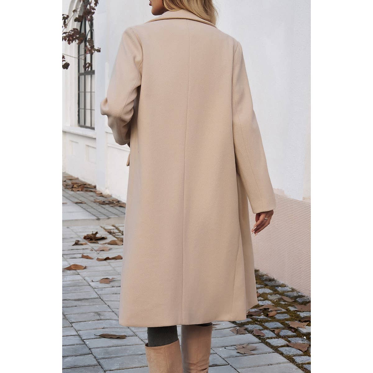 Supreme Fashion - Wholesale Coat - Women's - Double Breasted Pocket Lapel Neck Long Jacket Coat7