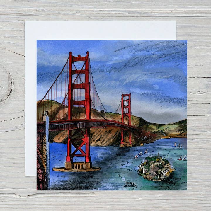 San Francisco California Golden Gate Bridge Blanko-Karte für den Großhandel von Totally Toronto Art/Sassy City Studio