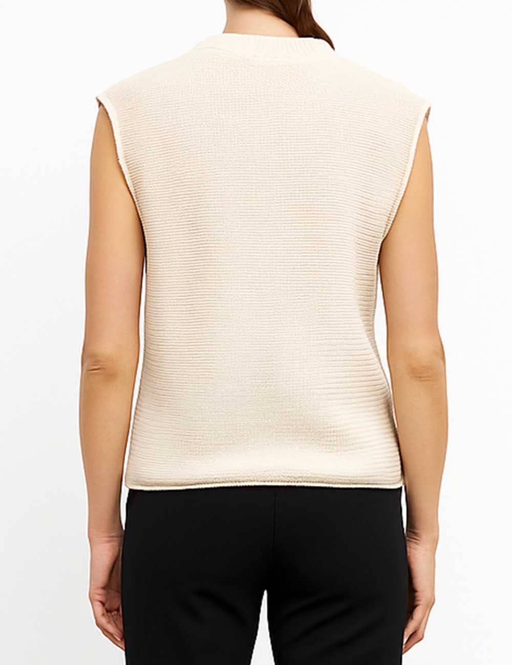 Sweetkama - Wholesale Sweater Vest - Women's - Knit Solid Color Sleeveless Round Neck Sweater Vest YL230011