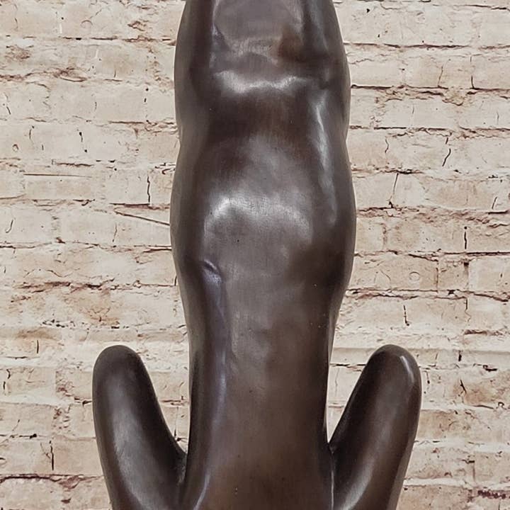 Bronzhaus – Großhandel Skulptur – Lebensgroße Bronzestatue eines Windhundes Saluki Schlanker Hund von J. Moigniez