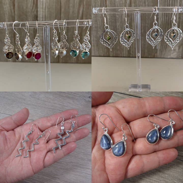 Keystone Crystals - Wholesale Dangle Earrings - Gemstone Sterling Silver Earrings