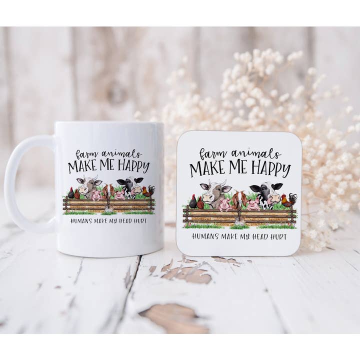 Storms Style - Wholesale Coffee Mug - Farm Animals Make Me Happy Mug
