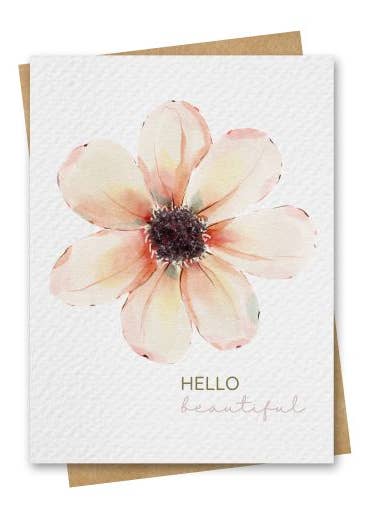 Hello Beautiful Everyday Greeting Card - Inc. Kraft Envelope for wholesale by Paper Kuts