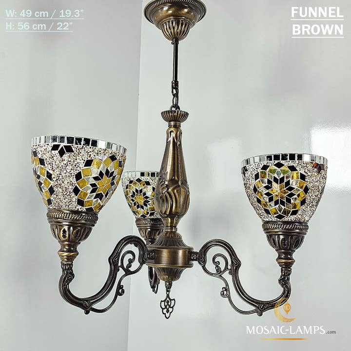 Mosaic Lamps – Candeeiro/lâmpada suspensa por atacado – Mosaico 3 Globo Feito à Mão Turco Marroquino Árabe Oriental Boh25