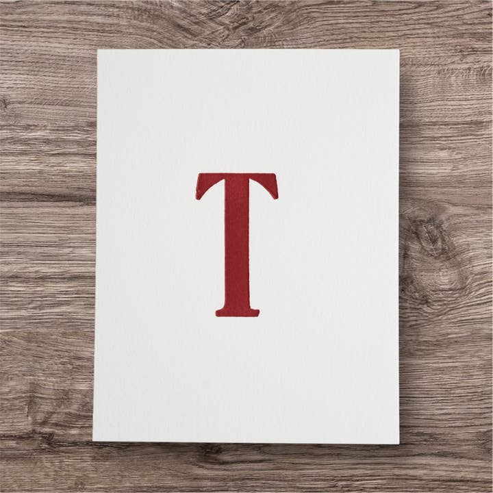 T est pour...Cartes de correspondance en letterpress pour la vente par Inky Octopus Press