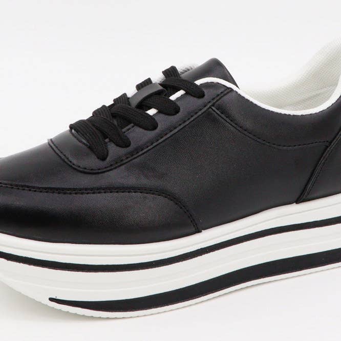 Mars Sky Shoes Wholesale - Wholesale Lifestyle Sneakers - Women's - Bamboo SPEED-01 Women Thick Bottom Lace Up Low Top Sneaker-12 Pairs Pack-13.55/Pair