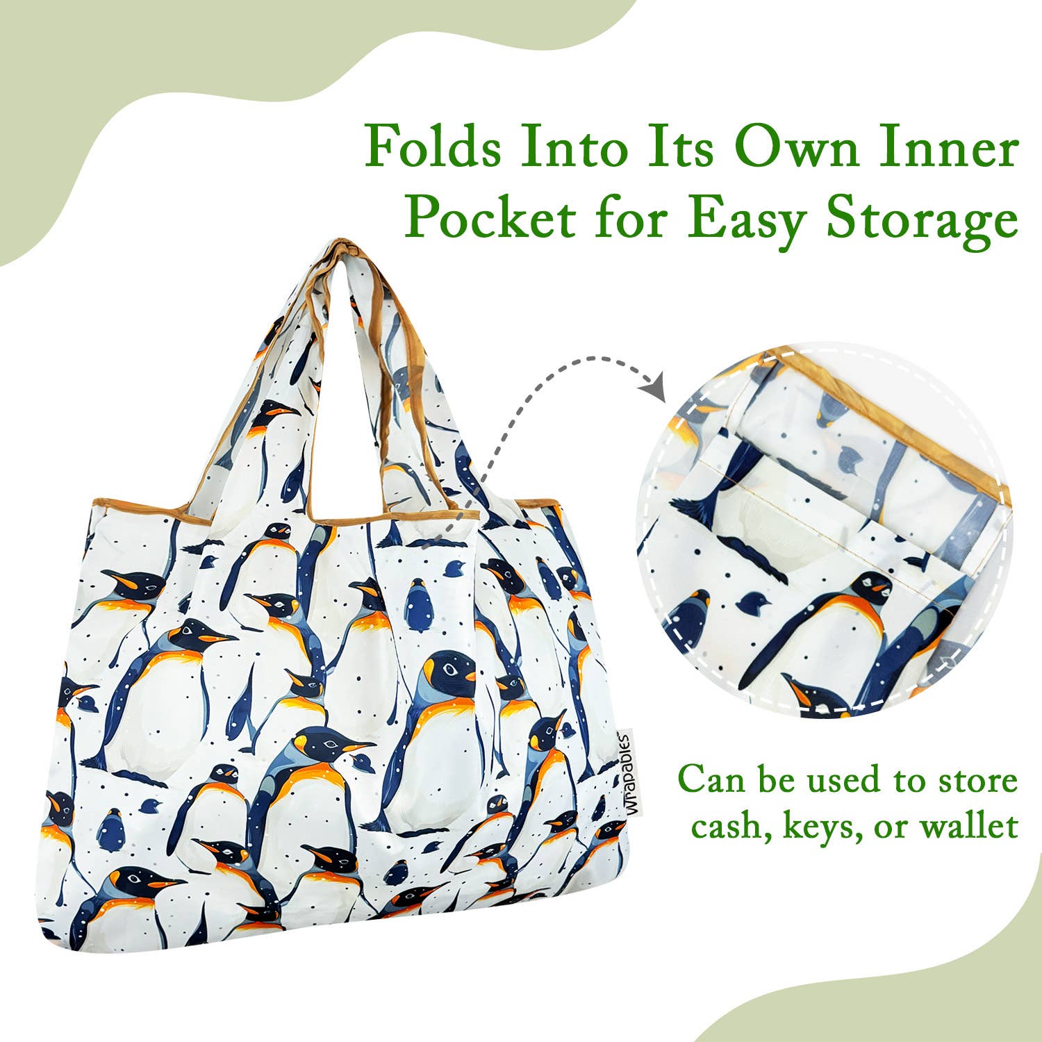 Wrapables.com - Vente Sacs de course/à provisions - Sac de courses réutilisable en nylon grand format Wrapables52