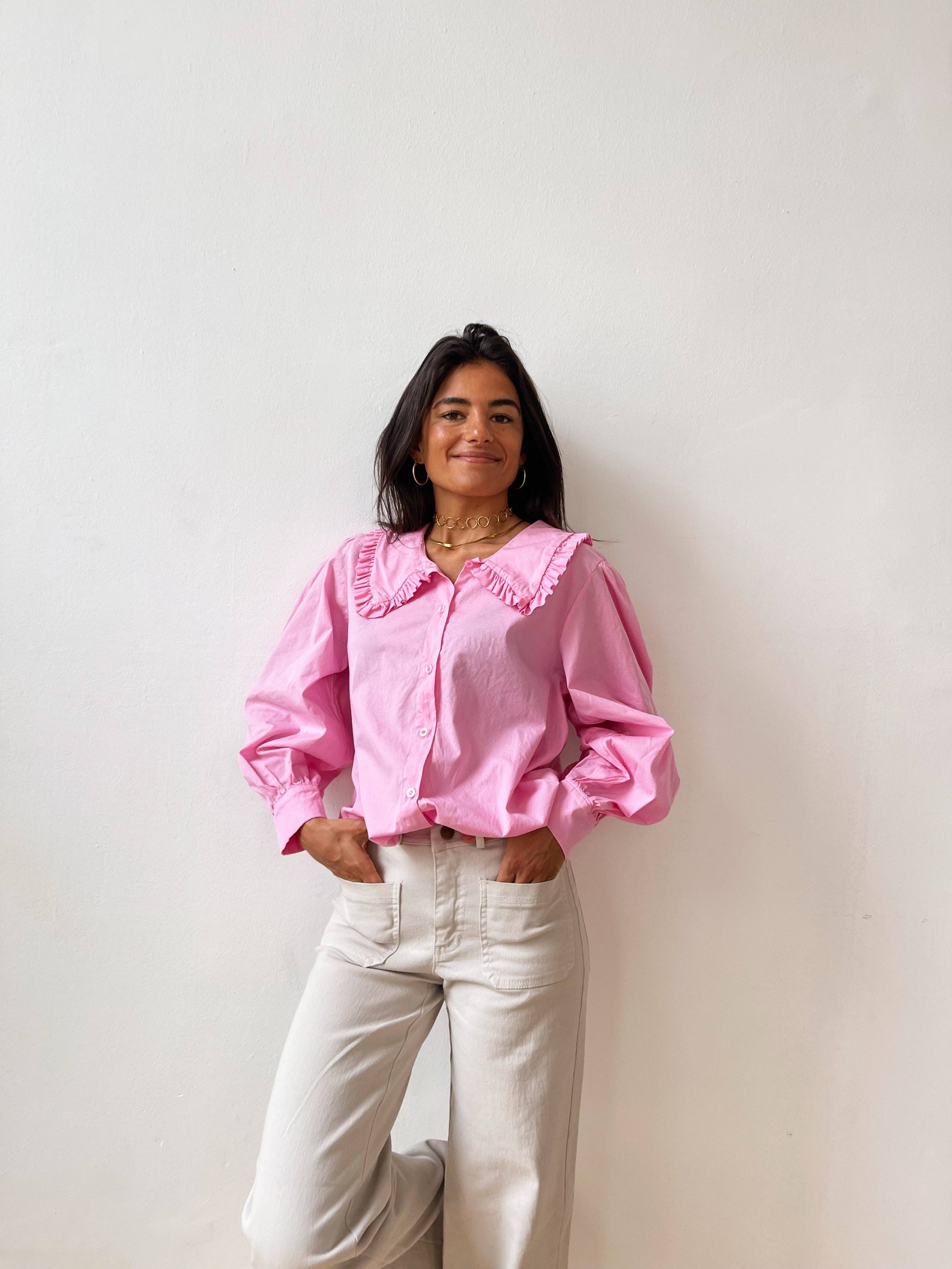 MindTraveler - Wholesale Button Down Shirt - Women's - Daniella Fuchsia Shirt1