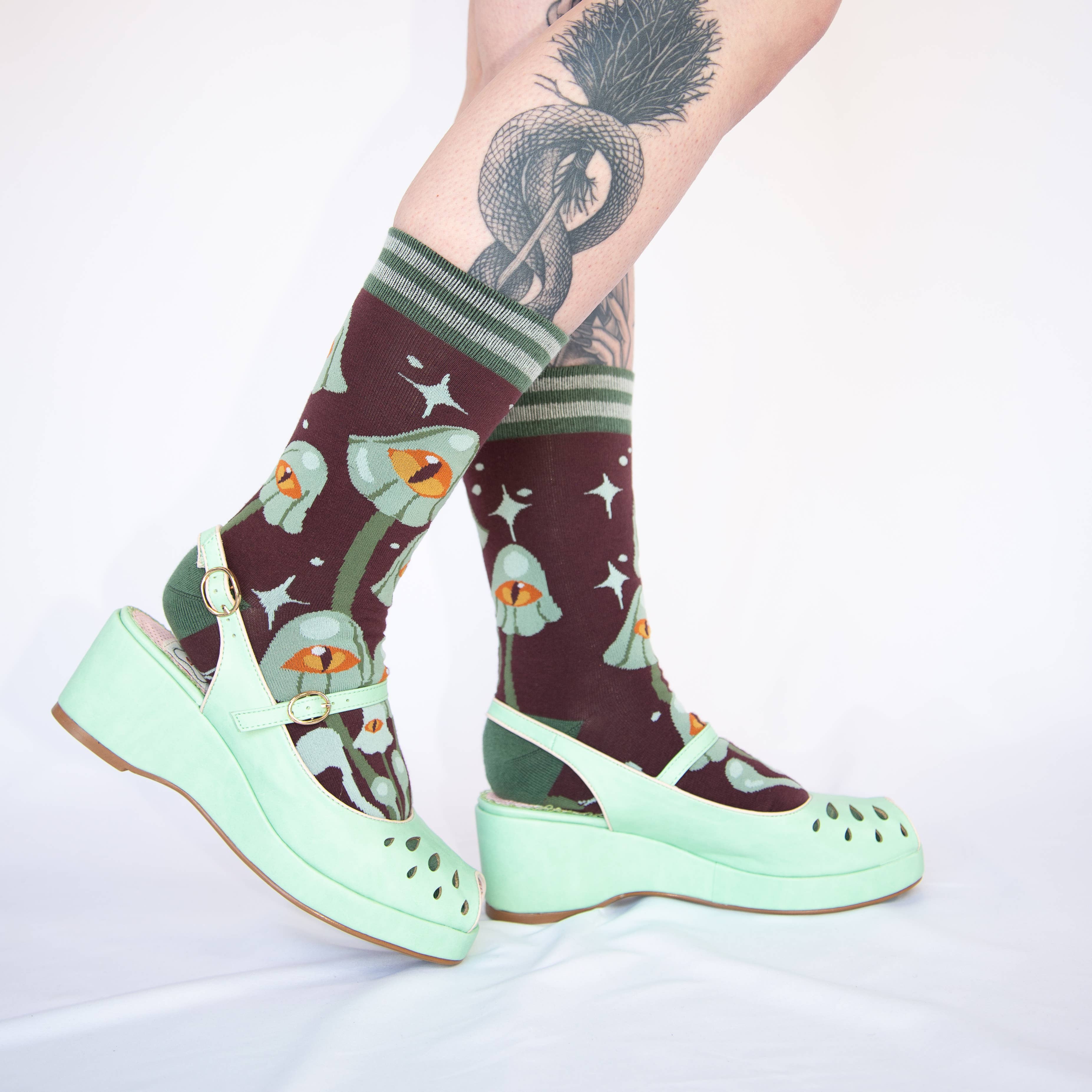 FootClothes LLC - Wholesale Socks - Unisex - Mystic Mushrooms Crew Socks26