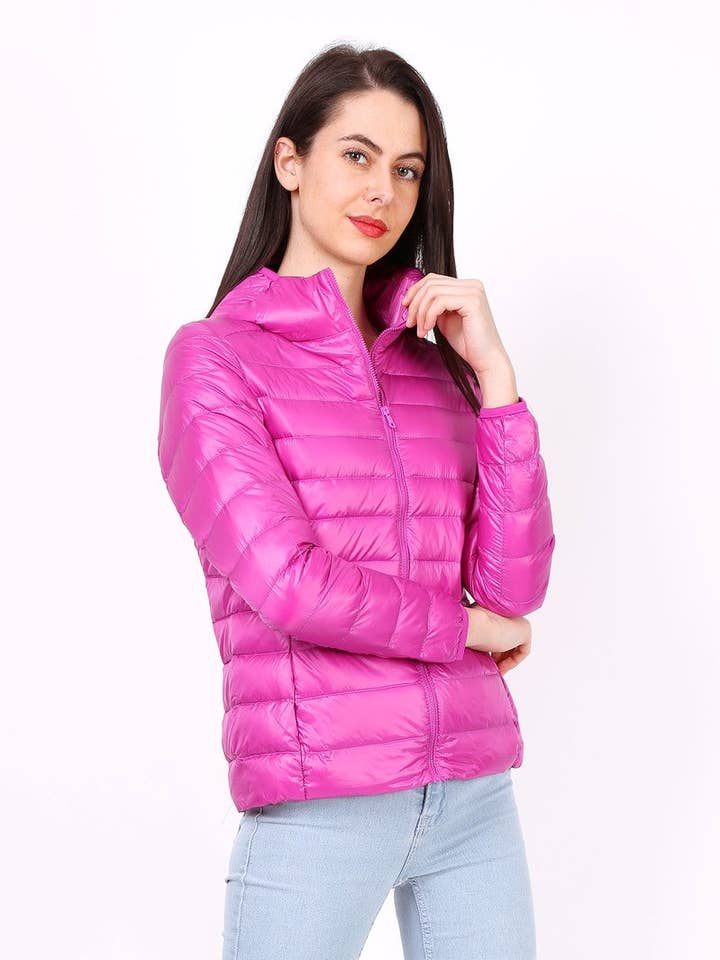 Jaqueta leve com capuz MACMAX LANA roxa por atacado de MACMAX