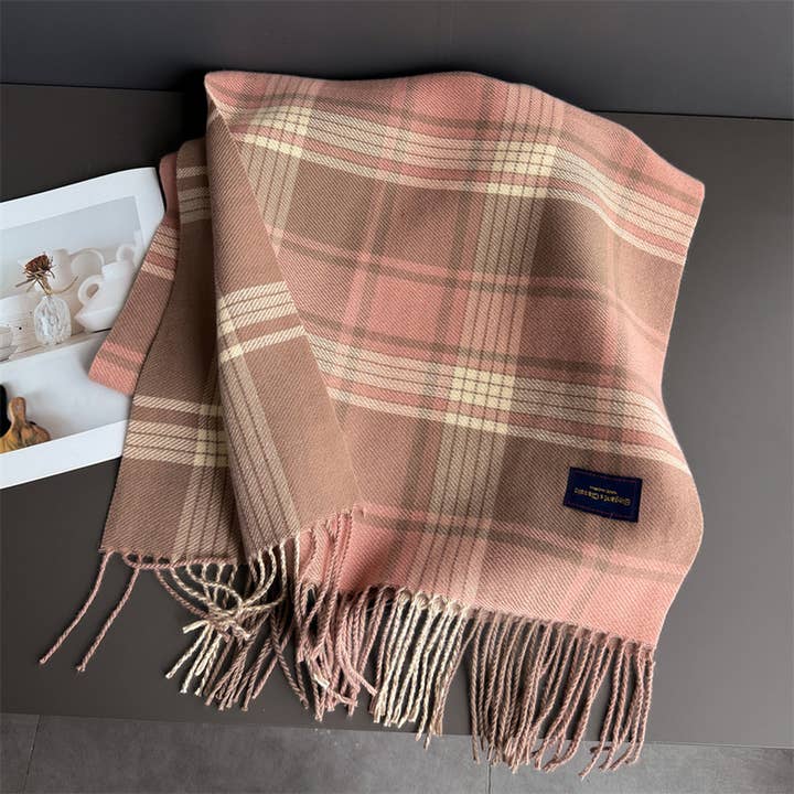 DOUBLJU - Wholesale Scarf - Women's - GENTLE RETRO TASSEL SAND WARM SCARF_CWASC0305811