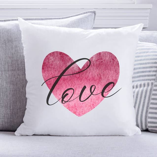 Kärlek akvarell rött hjärta Alla hjärtans dag kasta kudde för wholesale av Emma and the Bean