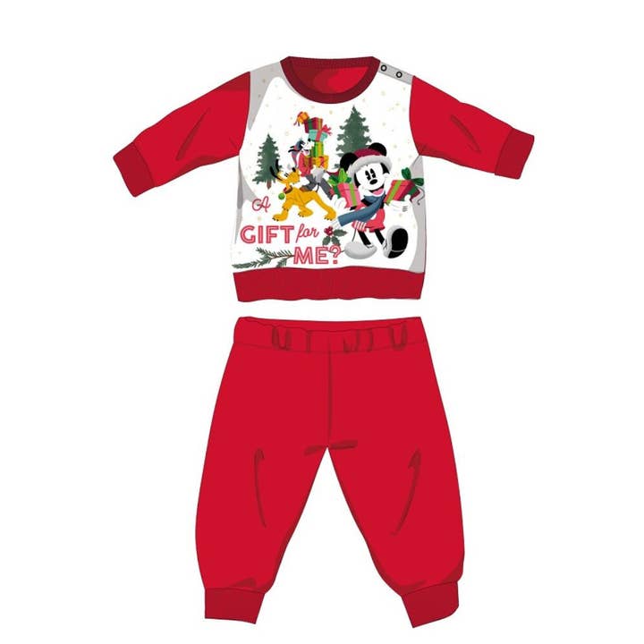 Pyjama bébé Disney Mickey Mouse d’hiver épais en coton pour Noël pour la vente par Evidence
