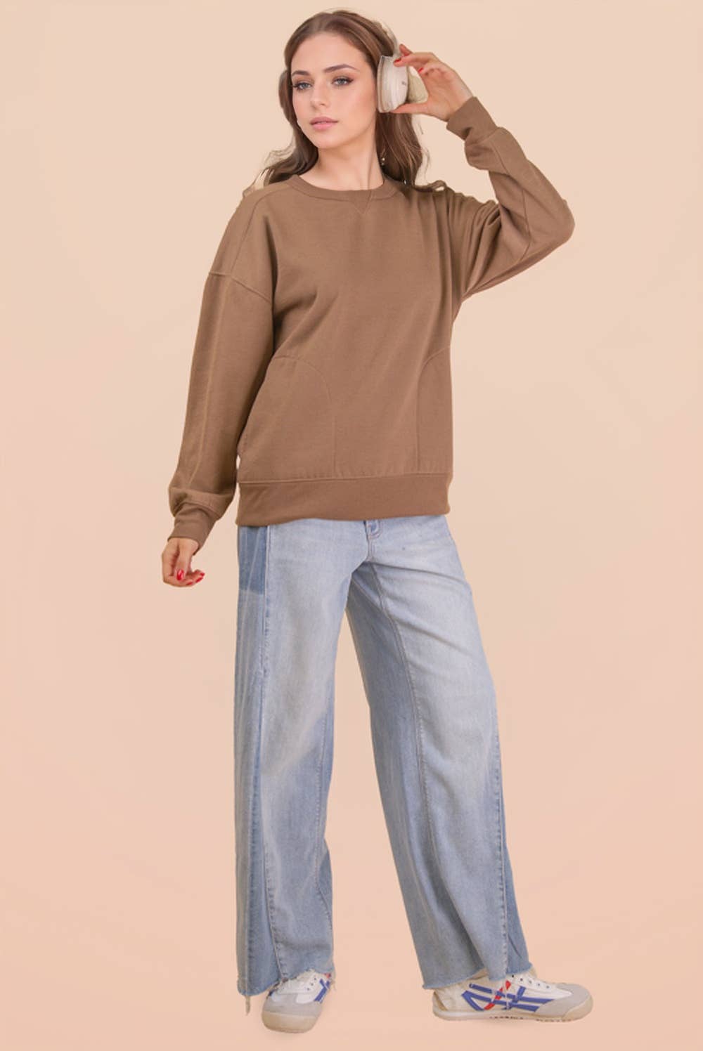 VERY J - Wholesale Knit Top - Women's - NT12385-Oversized Casual Comfy Solid Knit Top15