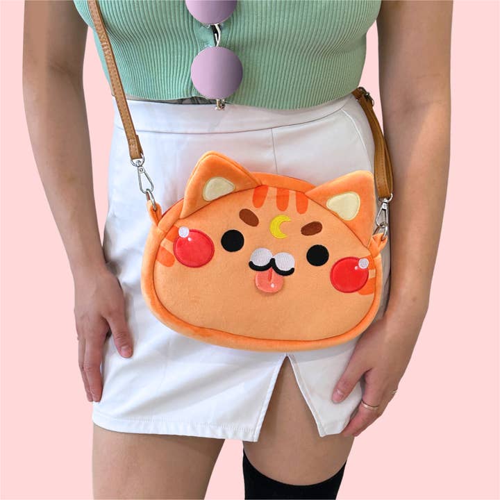 Starry Paw Shop - Wholesale Crossbody Bag - Unisex - Moon Cat Crossbody Bags with leather strap16