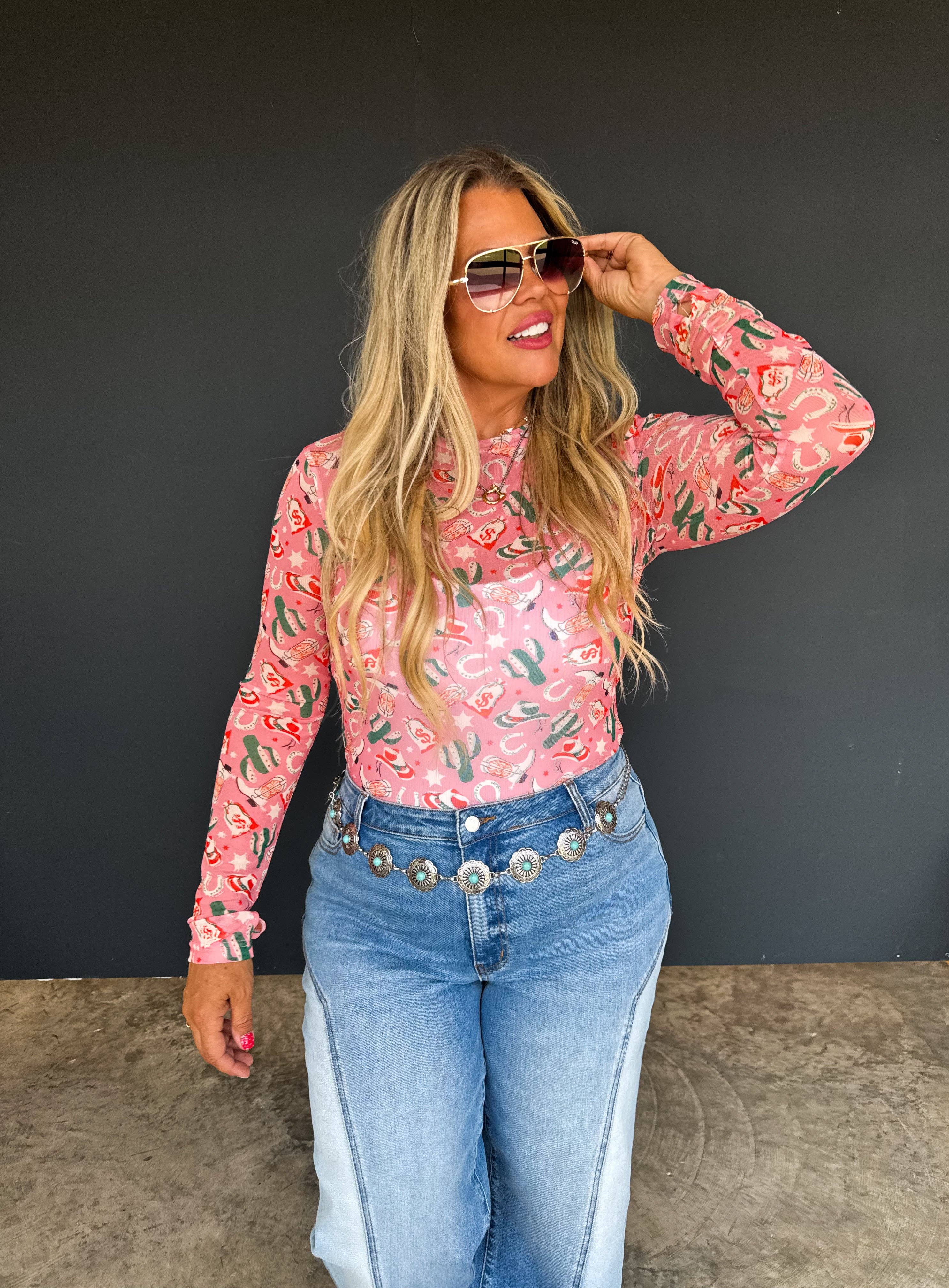 BLAKELEY - Wholesale Blouse - Women's - BOOTS & BLOOMS COLLECTION MESH TOPS22