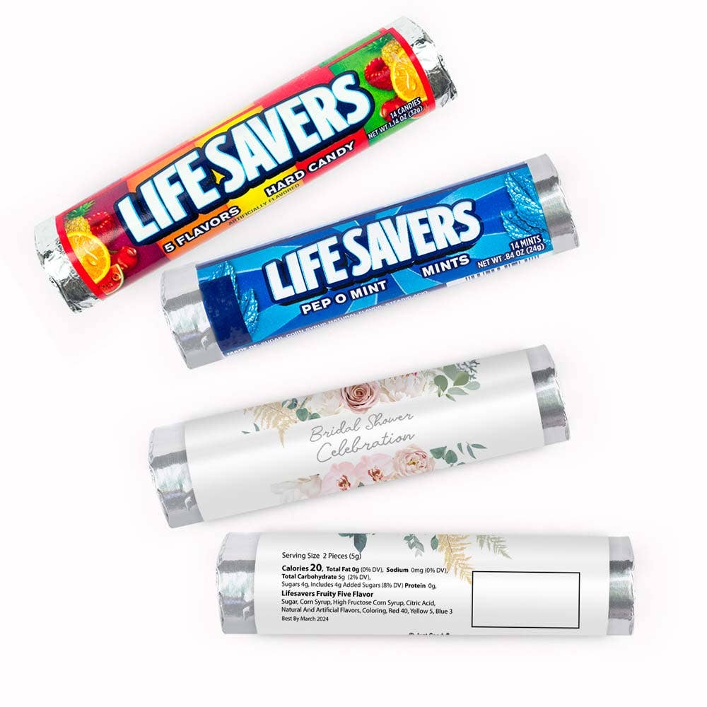 Just Candy - Wholesale Hard Candy - Bridal Shower 5 Flavor Lifesaver Rolls - Botanical0