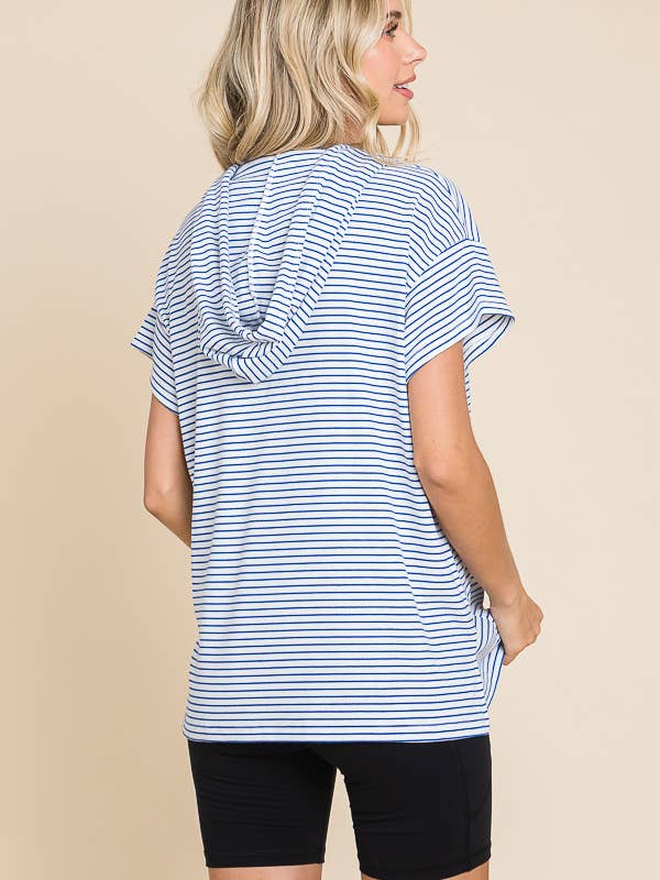 Culture Code - Vente Sweat à capuche – femme - CRH1606XS - HAUT À CAPUCHE À MANCHES COURTES SURDIMENSIONNÉ11