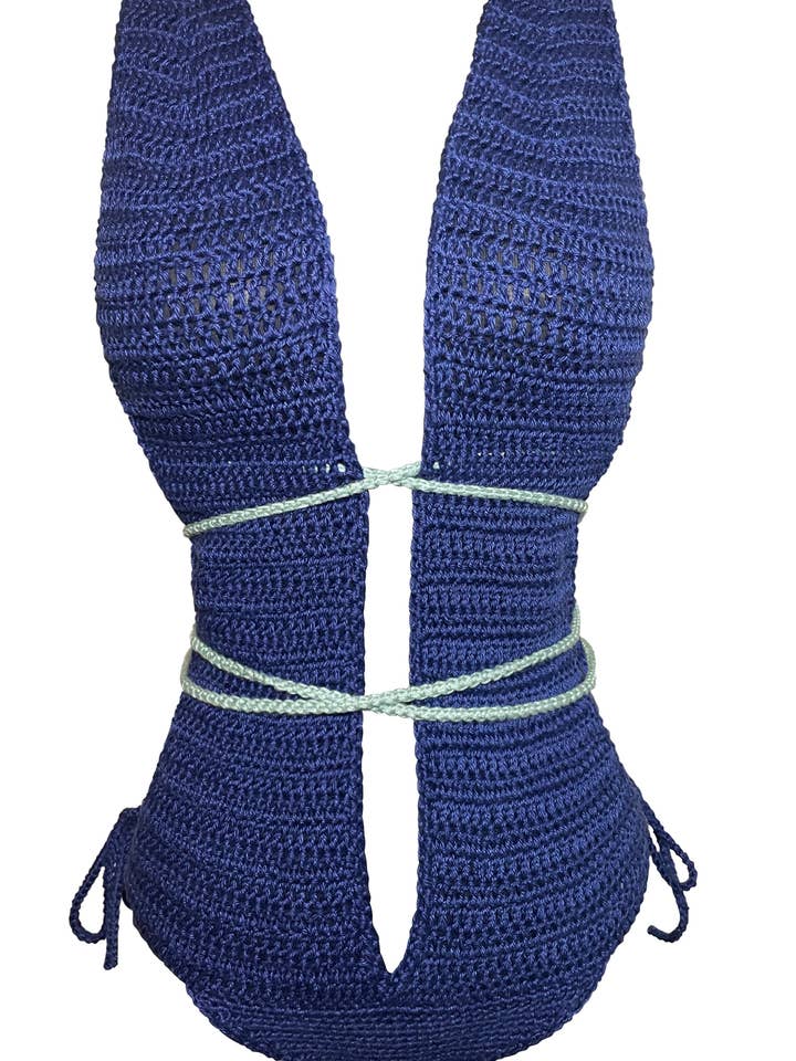 Tena Monokini in Navy and Mint for wholesale by Novados Swim