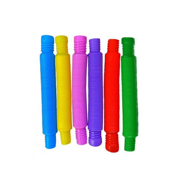 MIX COLOR Small Pop Snap Stretch Accordion Tube Sensory Fidget Toy for wholesale on Faire