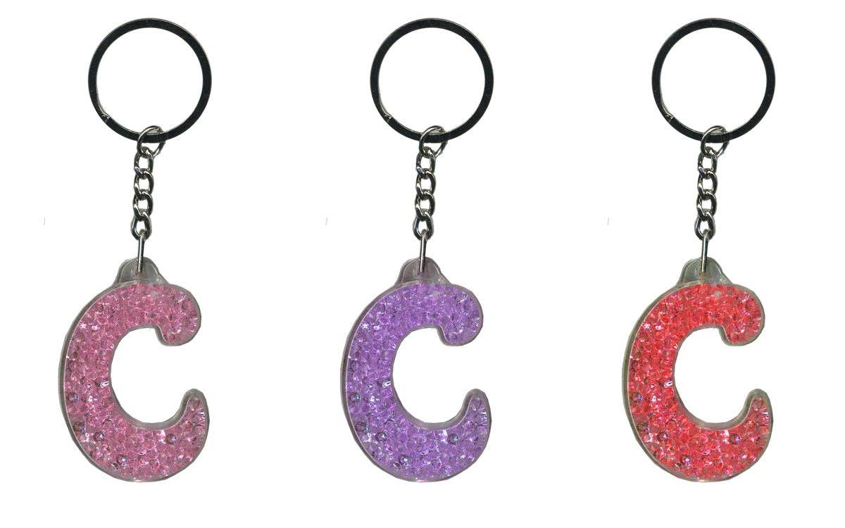 Instant Gifts International – wholesale Keychain – Women's – Itzy Glitzy Keyrings - Initial Letters2