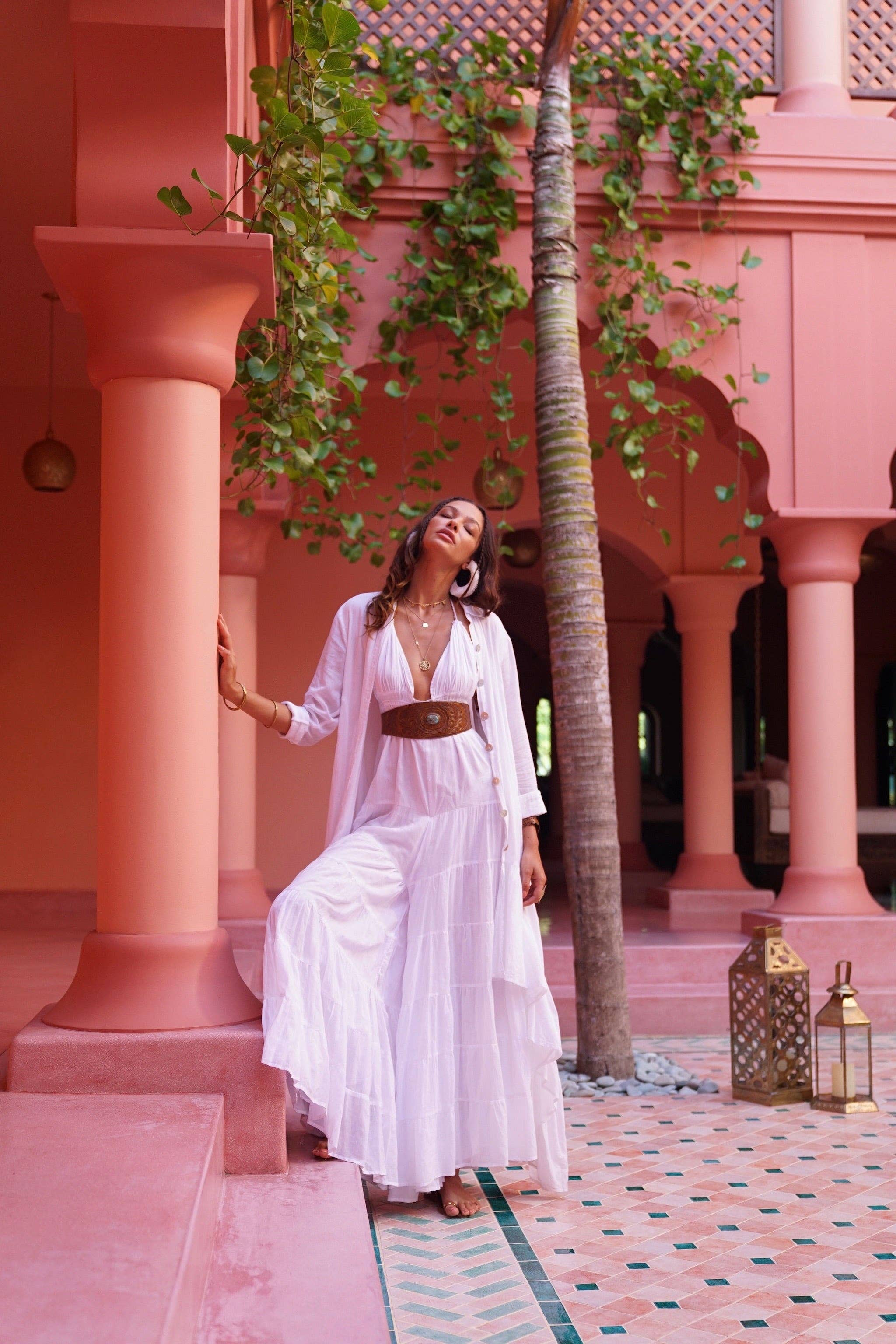 Hiawatha Concho Belt Antique Medium Brown for wholesale on Faire6