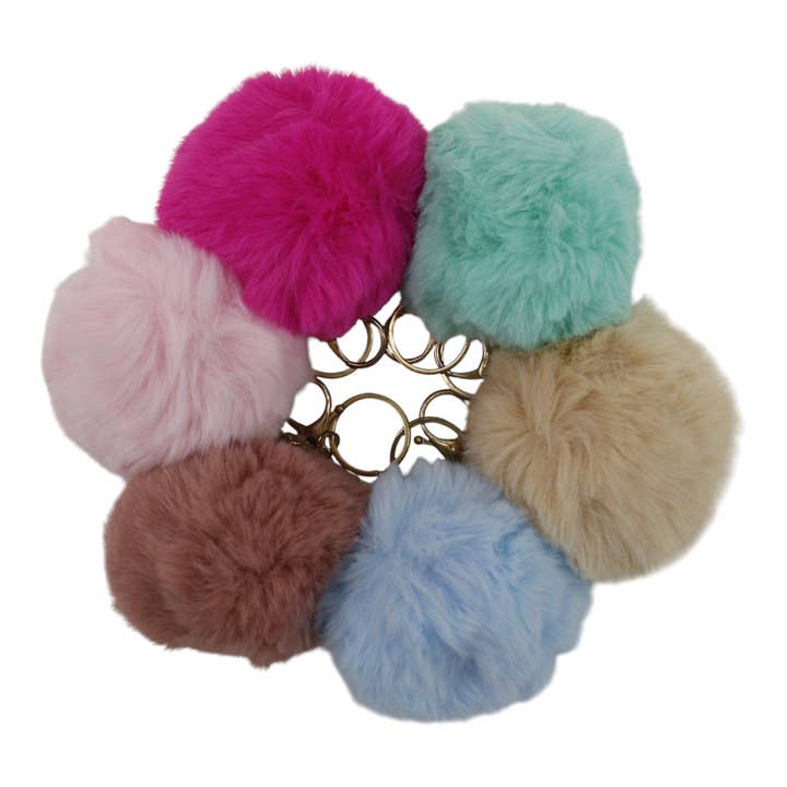 ASSORTED Pom Pom Key Chain KC616 (12PC) for wholesale on Faire5