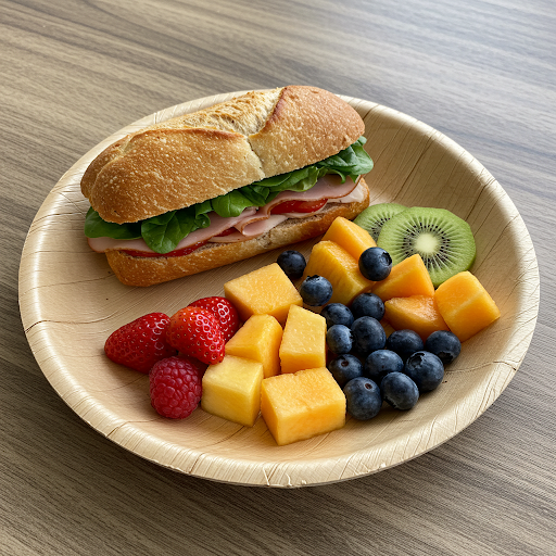 Palm Plates LLC - Wholesale Dinner Plate - 10" Extra Large Round Compostable Palm Leaf Plate4