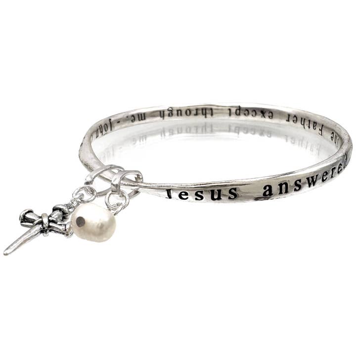 Lunar Deer - Wholesale Bangle bracelet - John 14:6 Cross Bible Inscription Bangle1