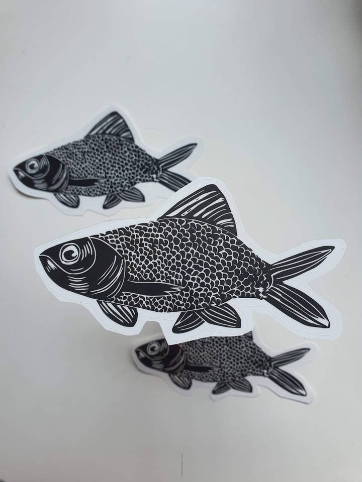 Fish clear waterproof sticker for wholesale by Fizah Afzal