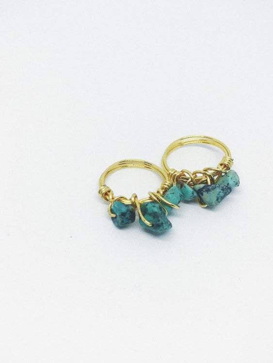 Stackable Wire Wrapped Ring | Turquoise for wholesale by Eaarthbones Jewelry