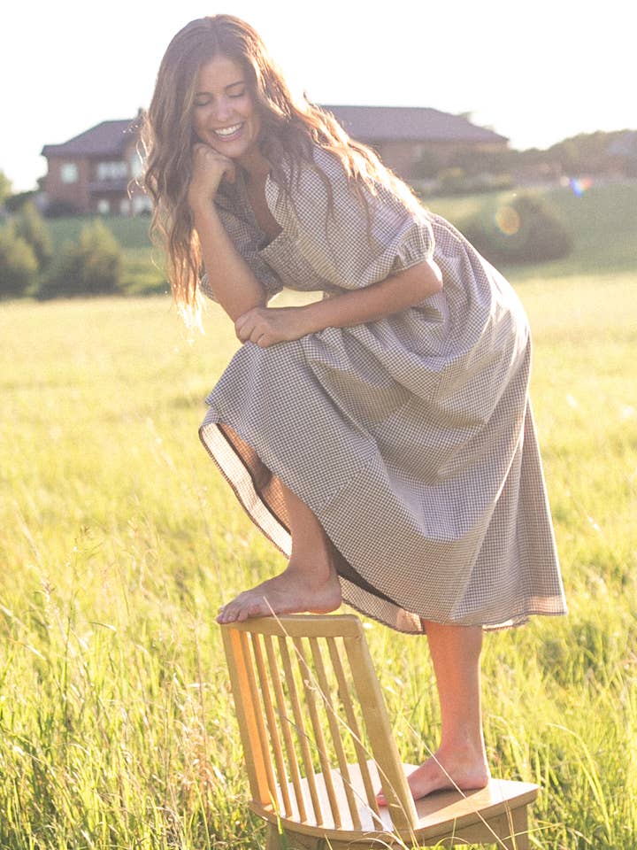 Inherit Clothing Company - Wholesale Dress - Women's - Womens Kayleen Gingham Maxi Dress Fall 11