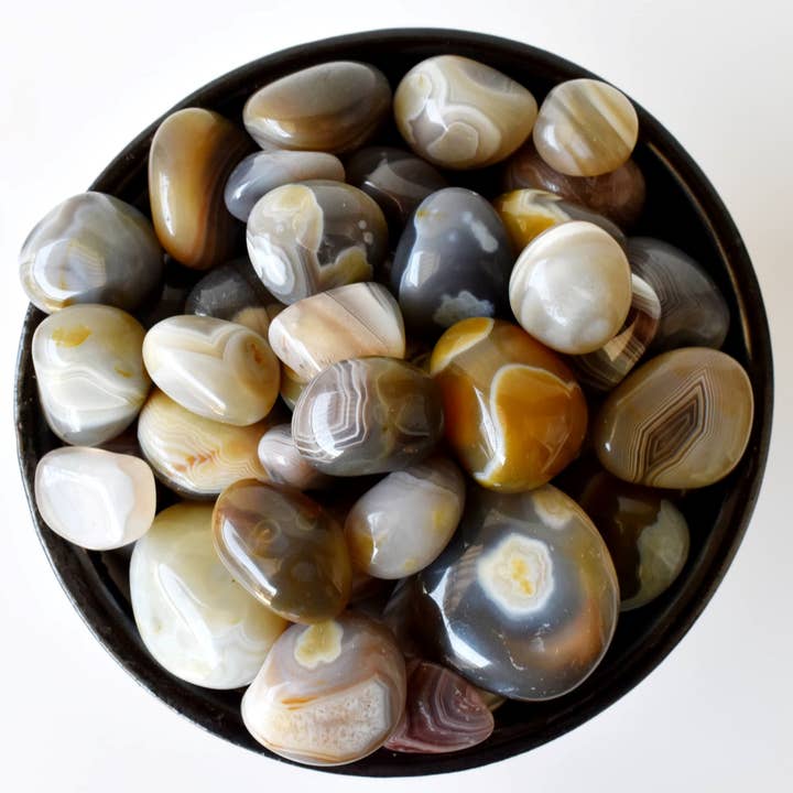 100g Tumbled Stones | Botswana Agate | Healing Crystals for wholesale by Soothing Crystals